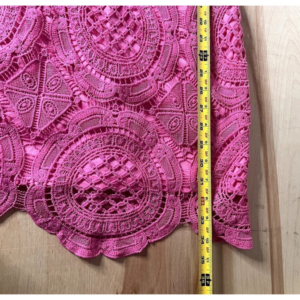 Superdown Pink Vita Open Back Mini Dress Size Small Lace Crochet Cocktail Event - Picture 12 of 12